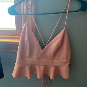 Fashion Nova strappy pink crop top